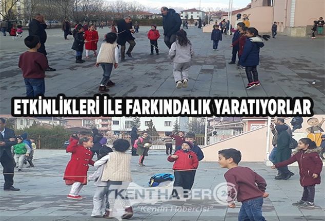 Erzincan Melikşah İlkokulu öğrencileri