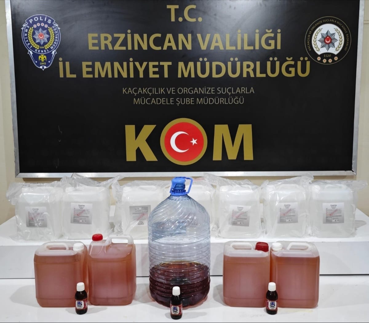 Erzincan’da sahte alkol üreten 4 kişi yakalandı