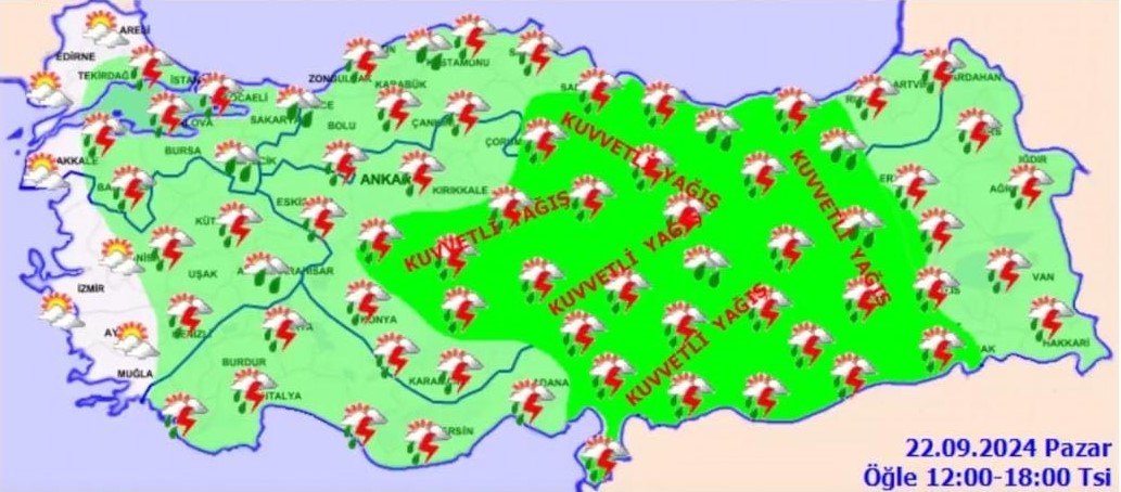 Erzincan Valiliğinden Erzincan ve çevre illerde 22.09.2024 pazar günü bölge